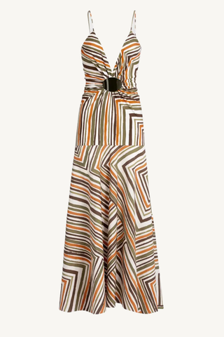 emeli dress - orange green stripes