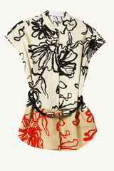 adele blouse - black floral