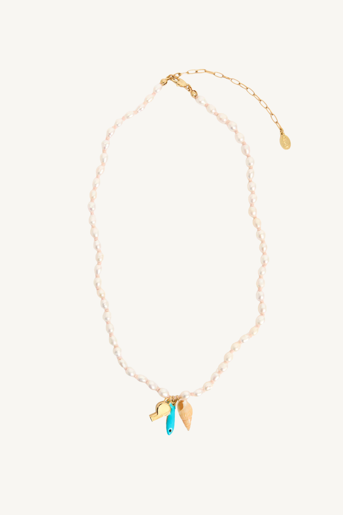18" freshwater pearl charm necklace