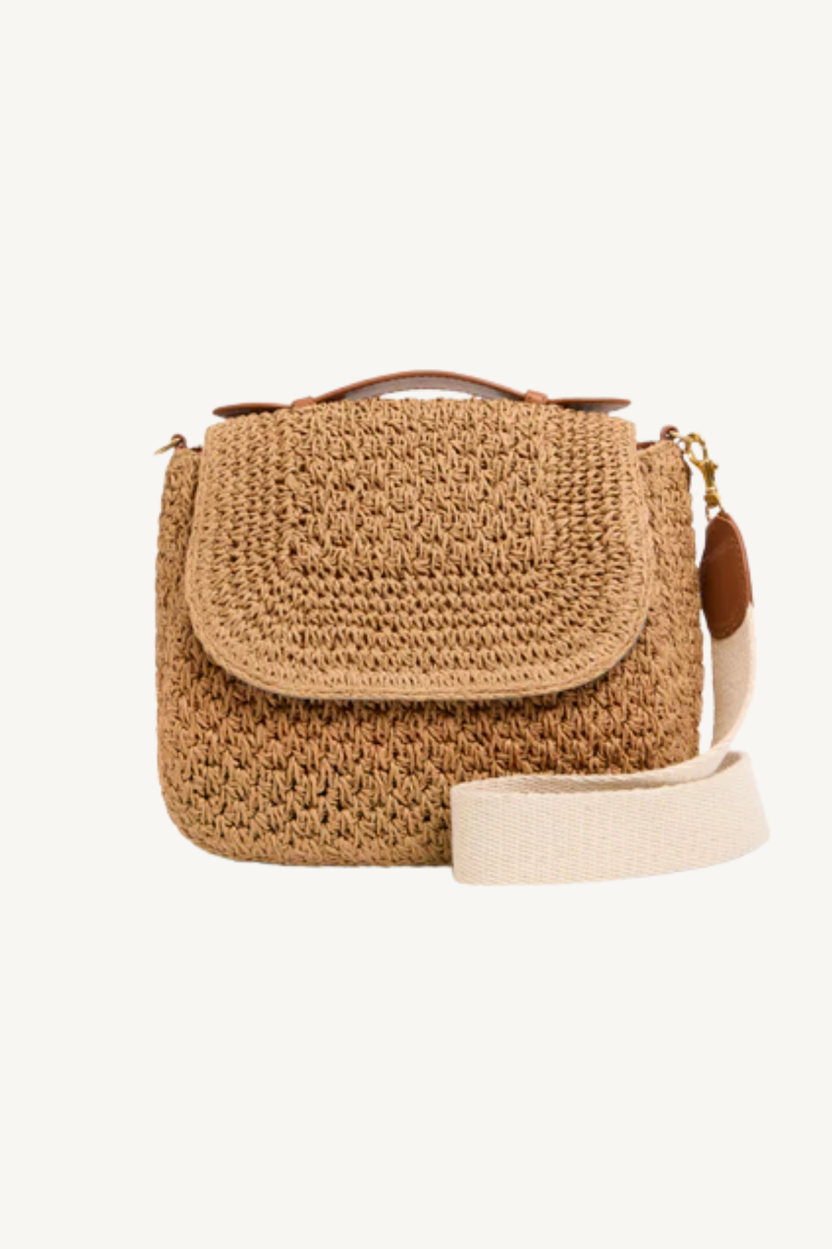 louis w/top handle - twisted raffia palm