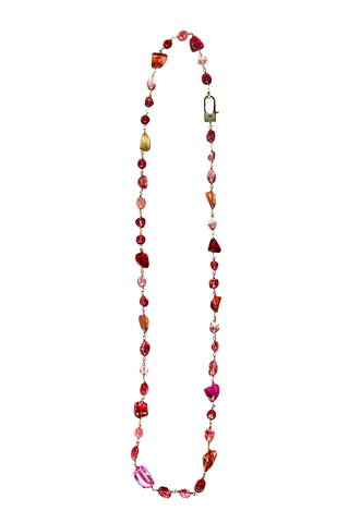 cherry jade bead necklace - long