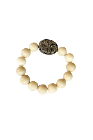 foslilized coral bead bracelet
