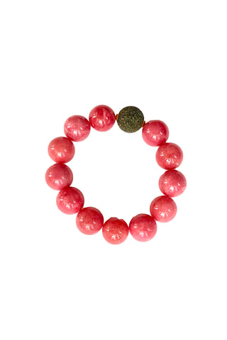 pink jade bead bracelet