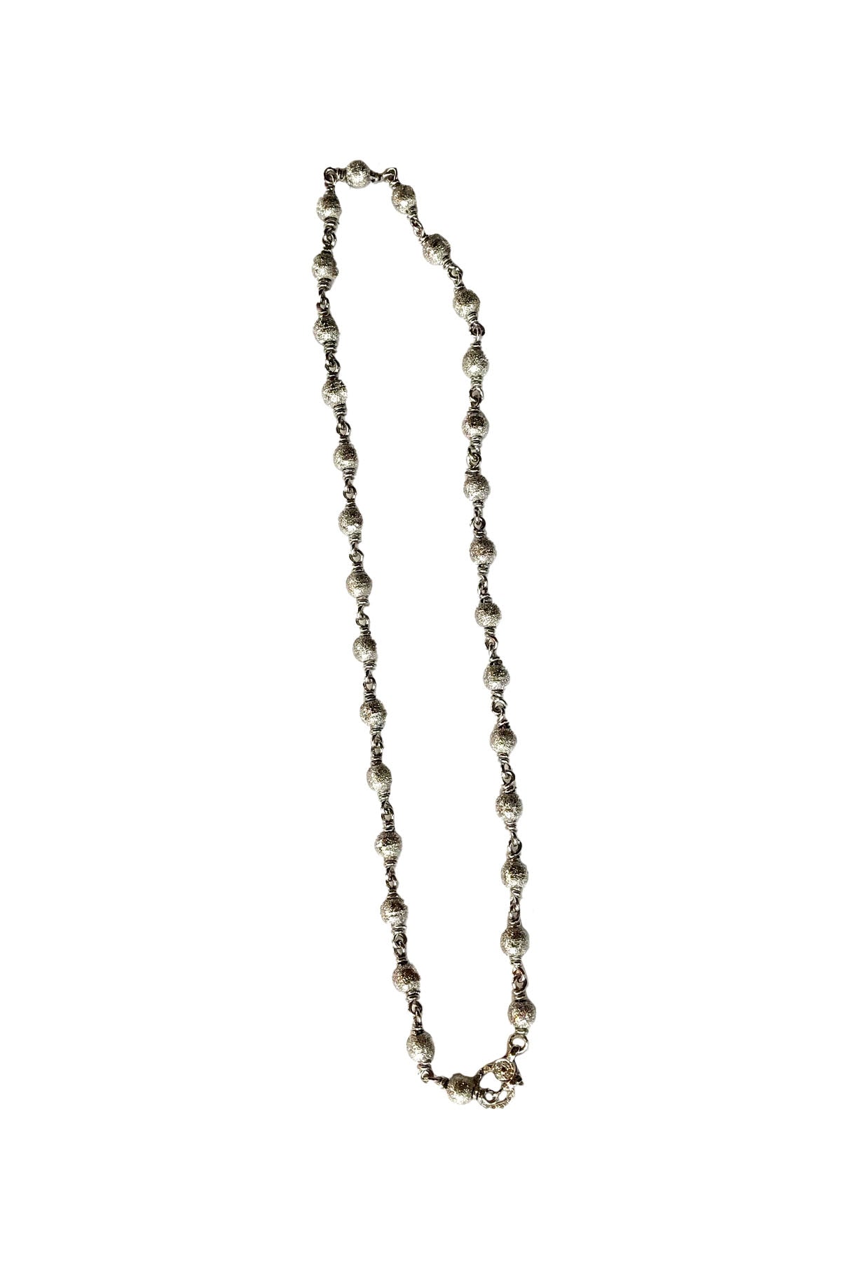 silver bead necklace - short