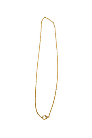 22kt gold over brass thin chain w/pave diamond clasp- 17"