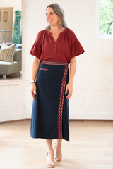 nia top - red dahlia