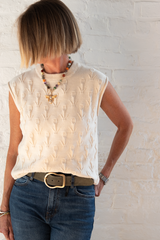 tulip vest - cream