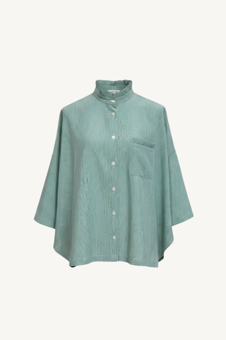 adrienne shirt - green stripes