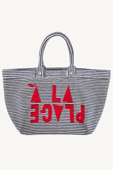 la plage tote - terry stripe