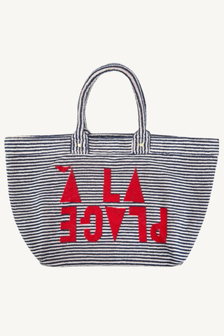 la plage tote - terry stripe