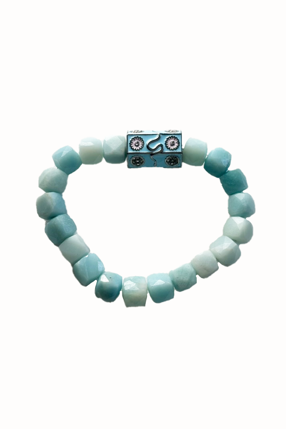 amazonite bracelet with enamel snake bead