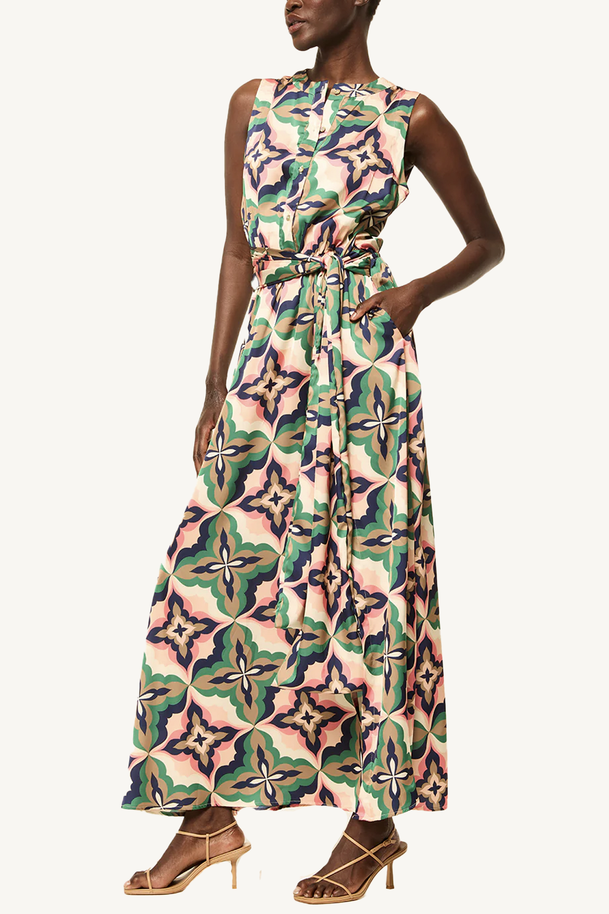 anabella dress - mosaic coral