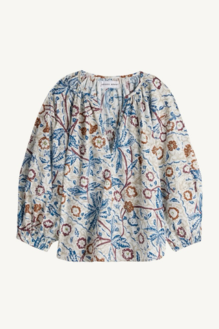 nele lantern sleeve top - earthly delights batik