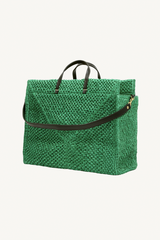summer simple tote - green apple raffia