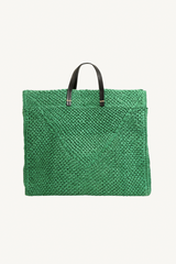 summer simple tote - green apple raffia