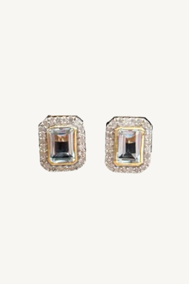 blue topaz stud earrings