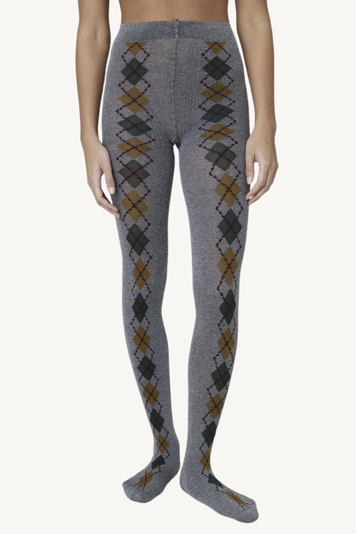 kristina argyle tights - grey