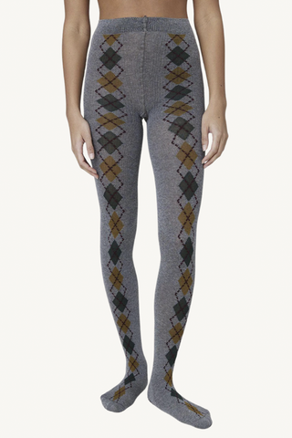 kristina argyle tights - grey