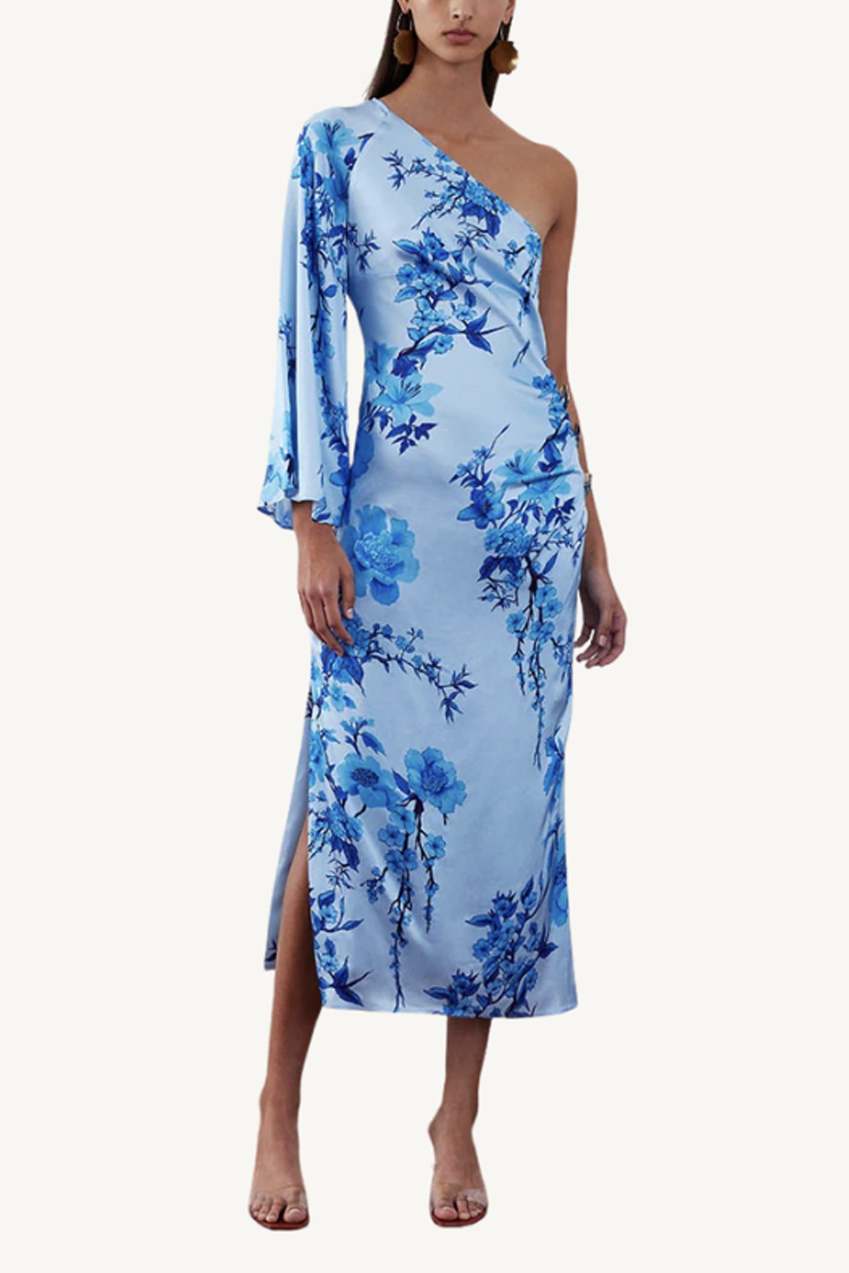 atlantis crepe dress - cherry blossom blue