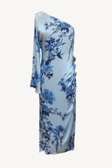 atlantis crepe dress - cherry blossom blue