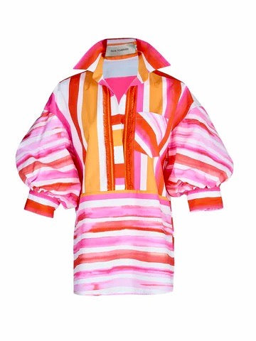 manrola blouse - rouge/orange stripes