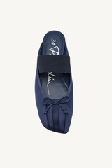 satin ballerina mule - midnight