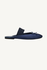 satin ballerina mule - midnight