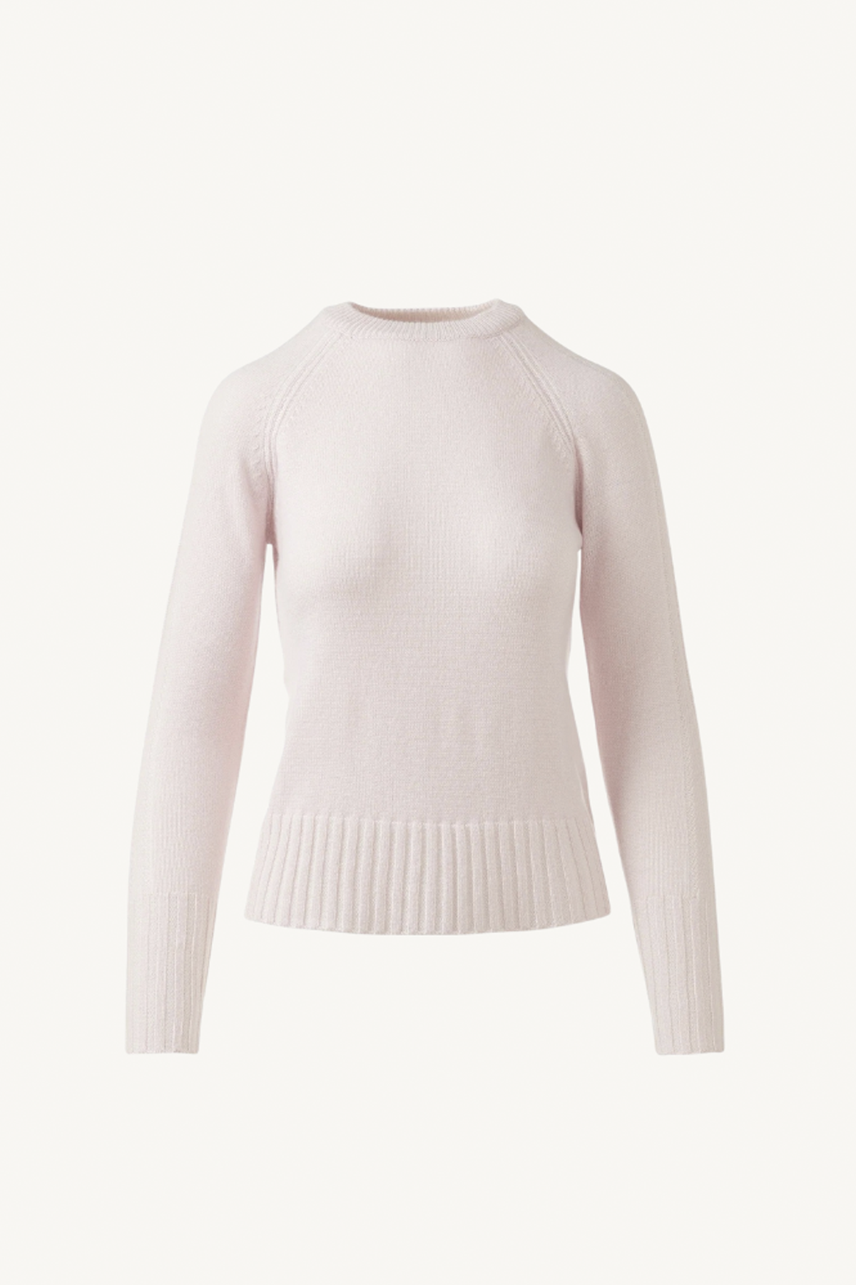 plaited rib trim crew - ballet/pearl