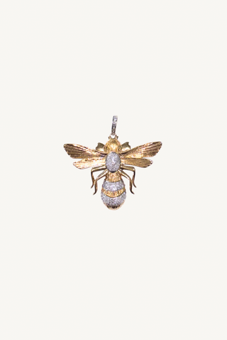gold and diamond bee pendant