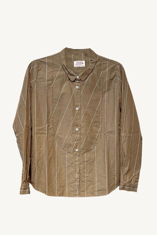 fitted shoulders shirt - beige stripes