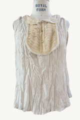 ruffle yoke blouse with cami - champagne