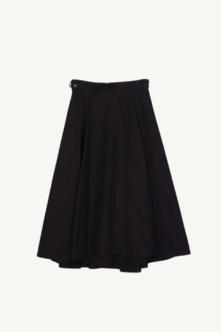 pleated utility skirt - black