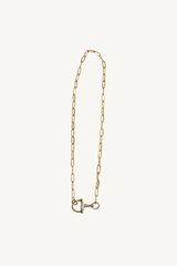 17" gold paper clip chain with bit closure