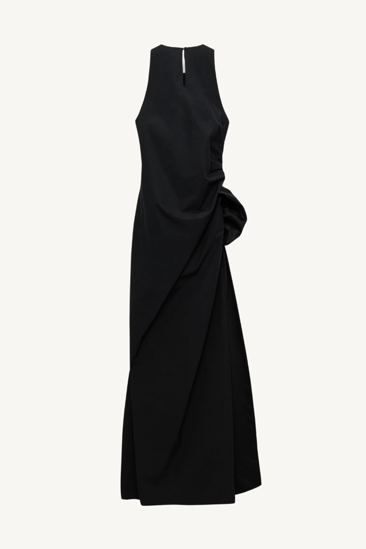 poplin power dress - pure black