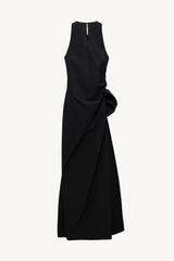 poplin power dress - pure black