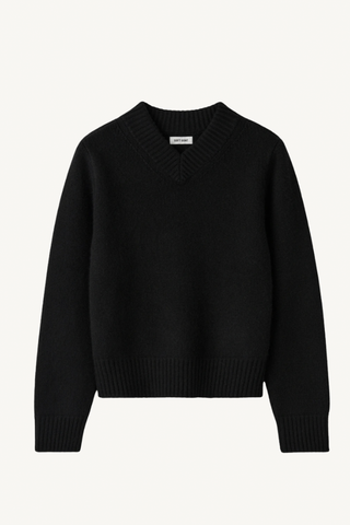 chunky v-neck - black