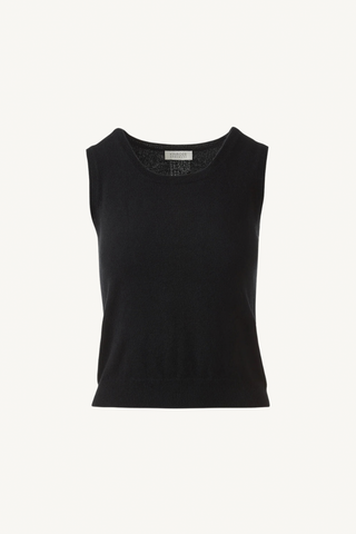 scoop neck tank - black