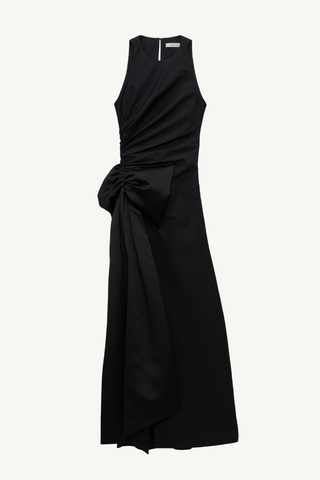 poplin power dress - pure black