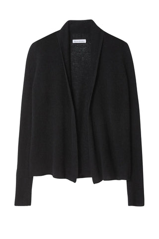 cashmere shrunken trapeze cardigan - black