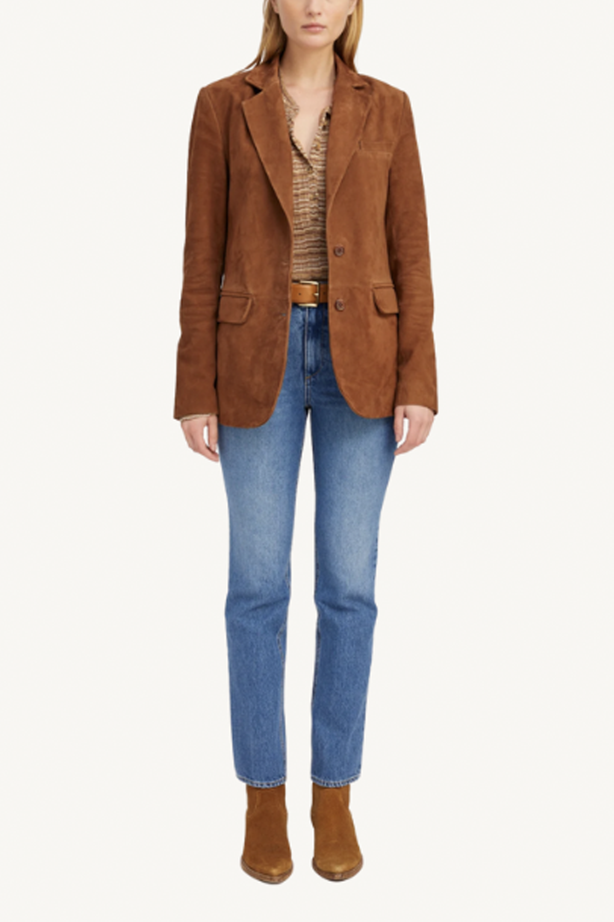 classic blazer - dark cognac
