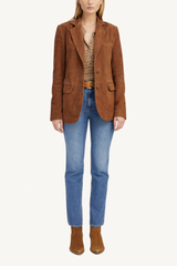 classic blazer - dark cognac