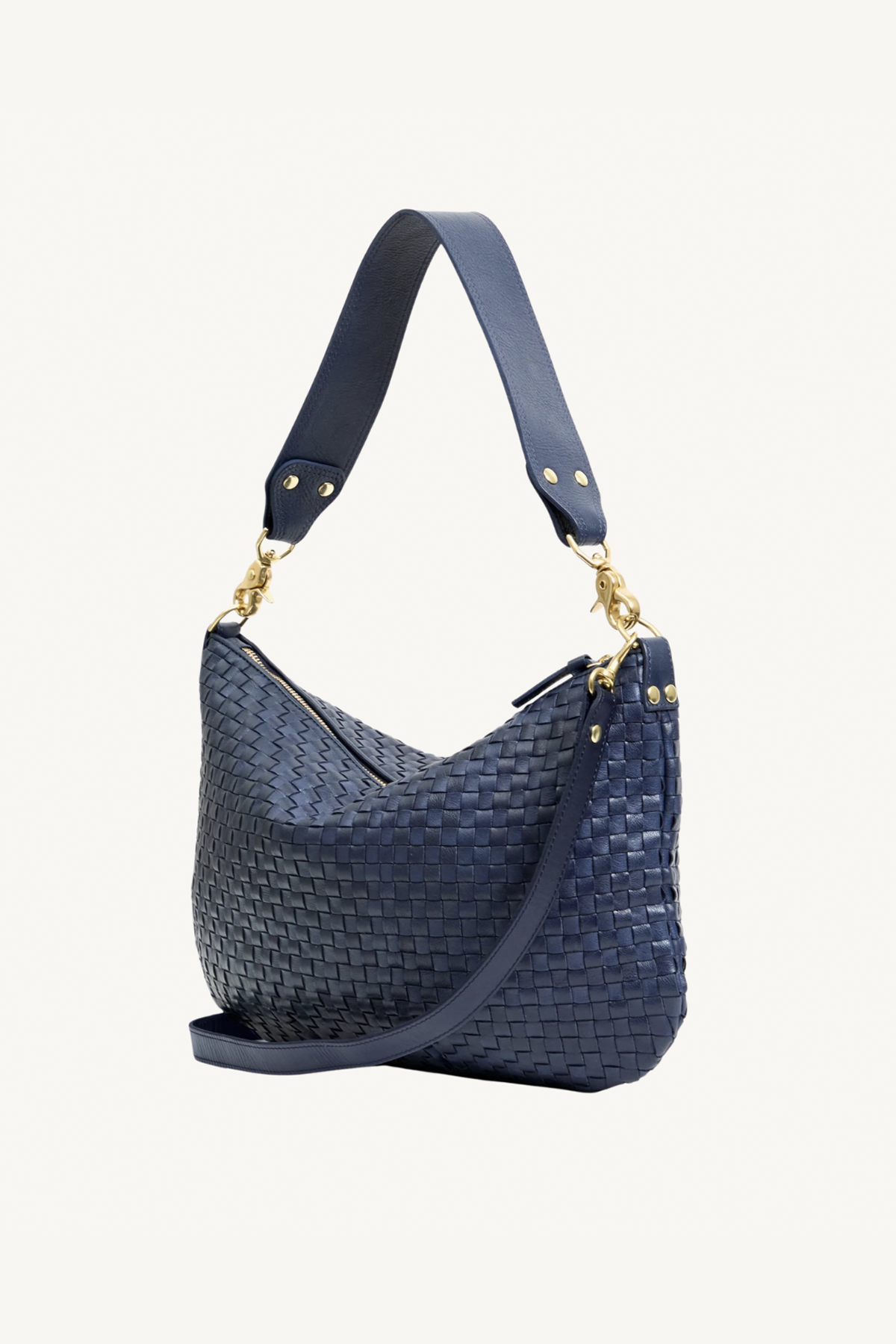 moyen messenger - bleu marine woven checker