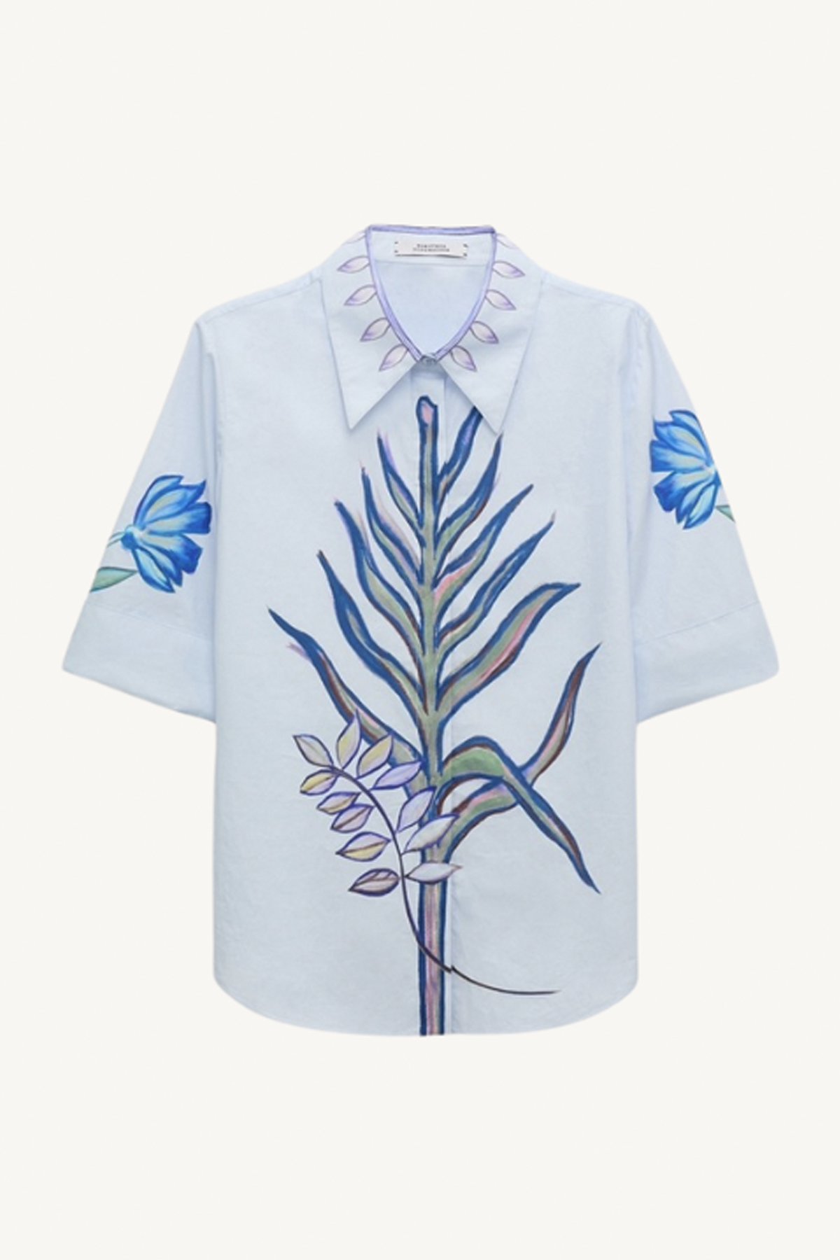 floral embrace blouse - blue autumn