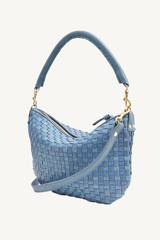 petit moyen messenger - light blue woven check