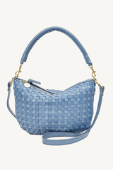 petit moyen messenger - light blue woven check