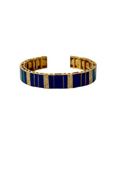 blue enamel stretch tile cuff