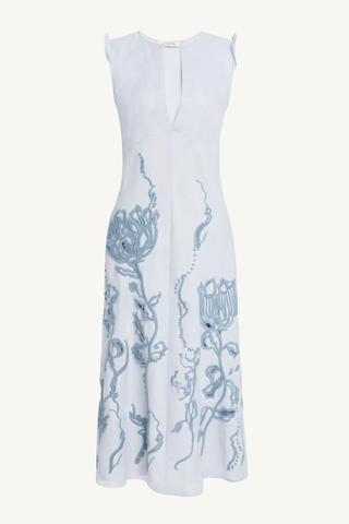 embroidered beauty dress - blue