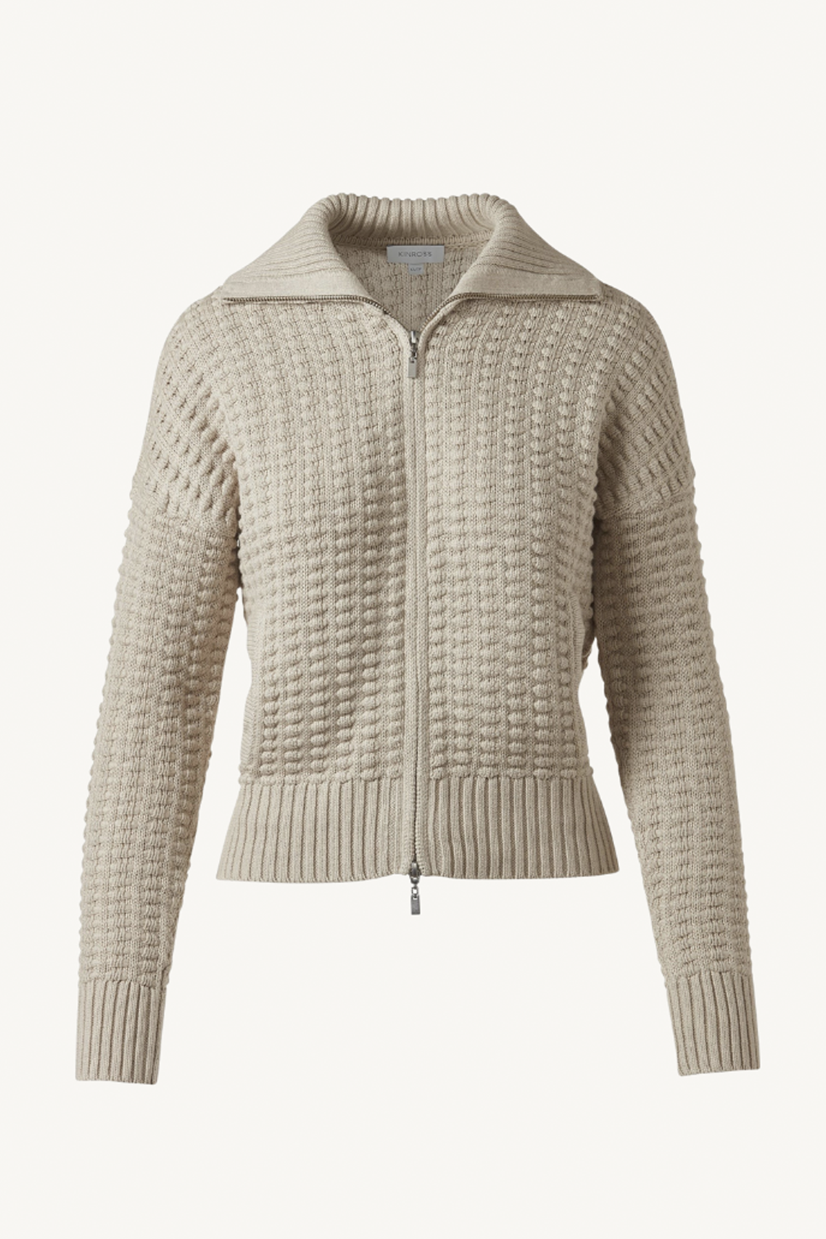 bobble zip cardigan - dune