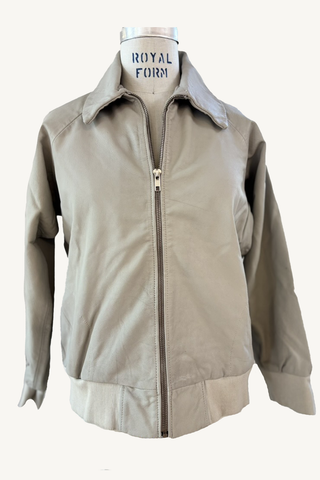 leather bomber jacket - bone