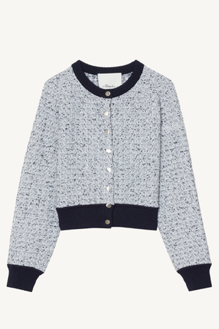 long sleeve crewneck cardigan - midnight